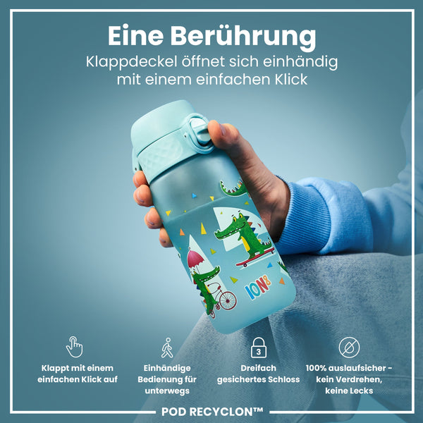 Recyclon Wasserflasche, Krokodil-Design, 350 ml