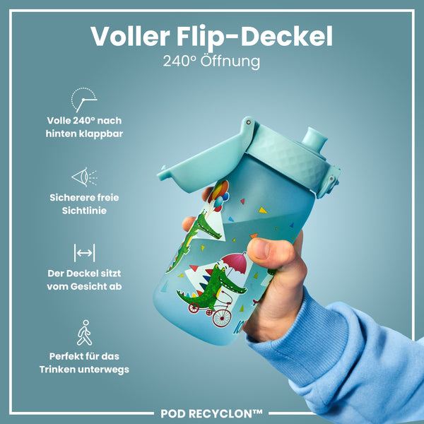 Recyclon Wasserflasche, Krokodil-Design, 350 ml