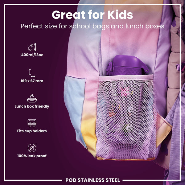 Leichte Edelstahl-Wasserflasche, Aliens, 400 ml