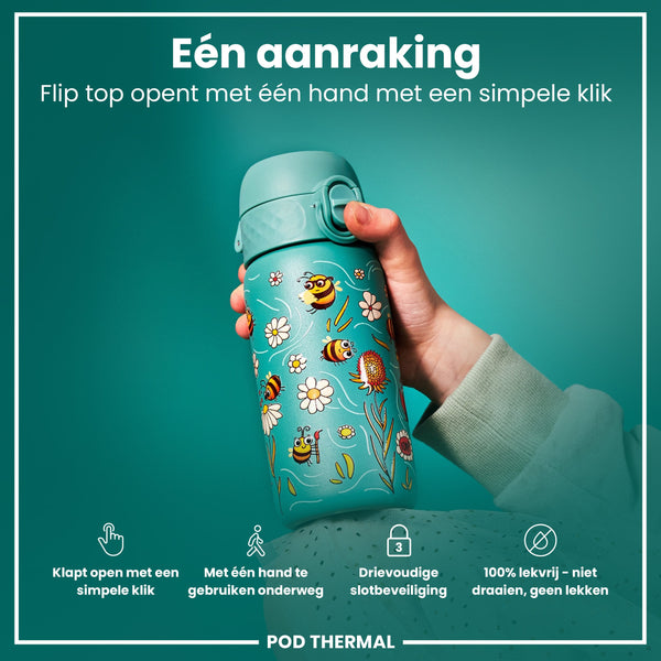 Isolierte Edelstahl-Wasserflasche, Bienen, 320 ml