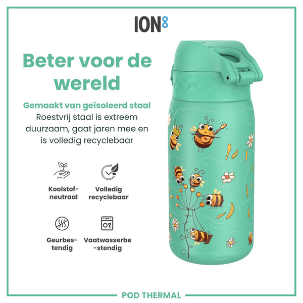 Isolierte Edelstahl-Wasserflasche, Bienen, 320 ml