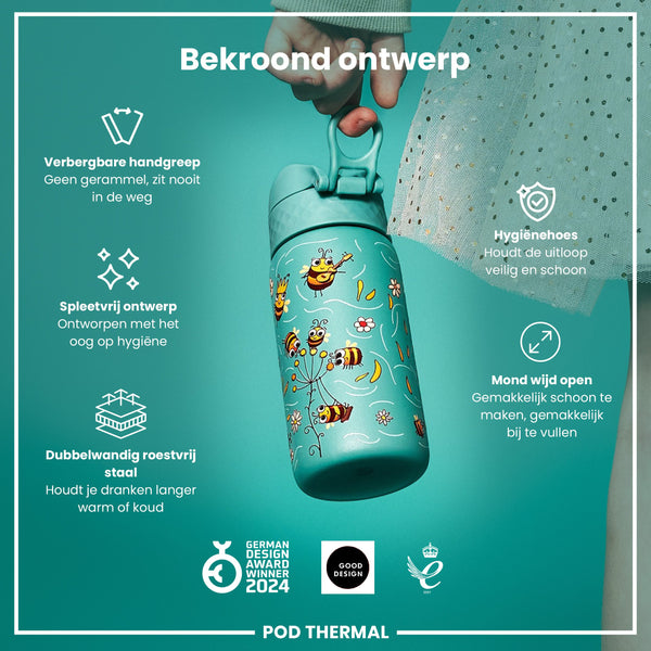 Isolierte Edelstahl-Wasserflasche, Bienen, 320 ml