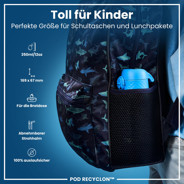 Recyclon Wasserflasche, Blau, 350 ml