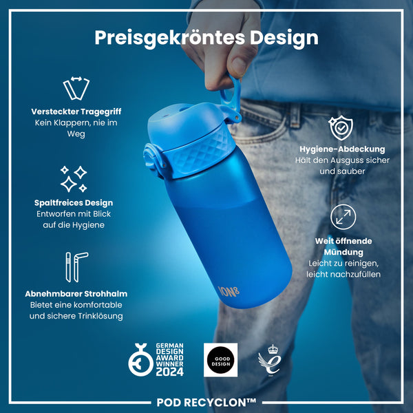 Recyclon Wasserflasche, Blau, 350 ml