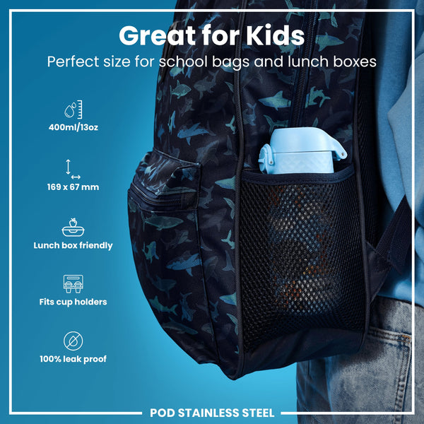 Leichte Edelstahl-Wasserflasche, Safari, 400 ml