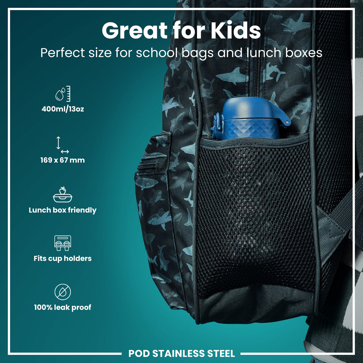 Leichte Edelstahl-Wasserflasche, Rettungsfahrzeuge, 400 ml