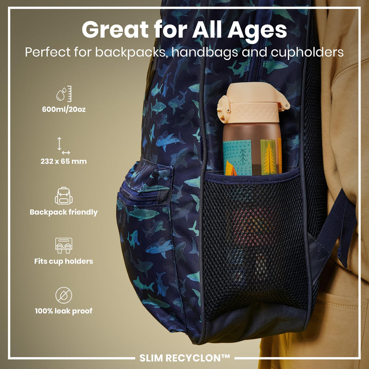 Recyclon Wasserflasche, Camping-Design, 500 ml