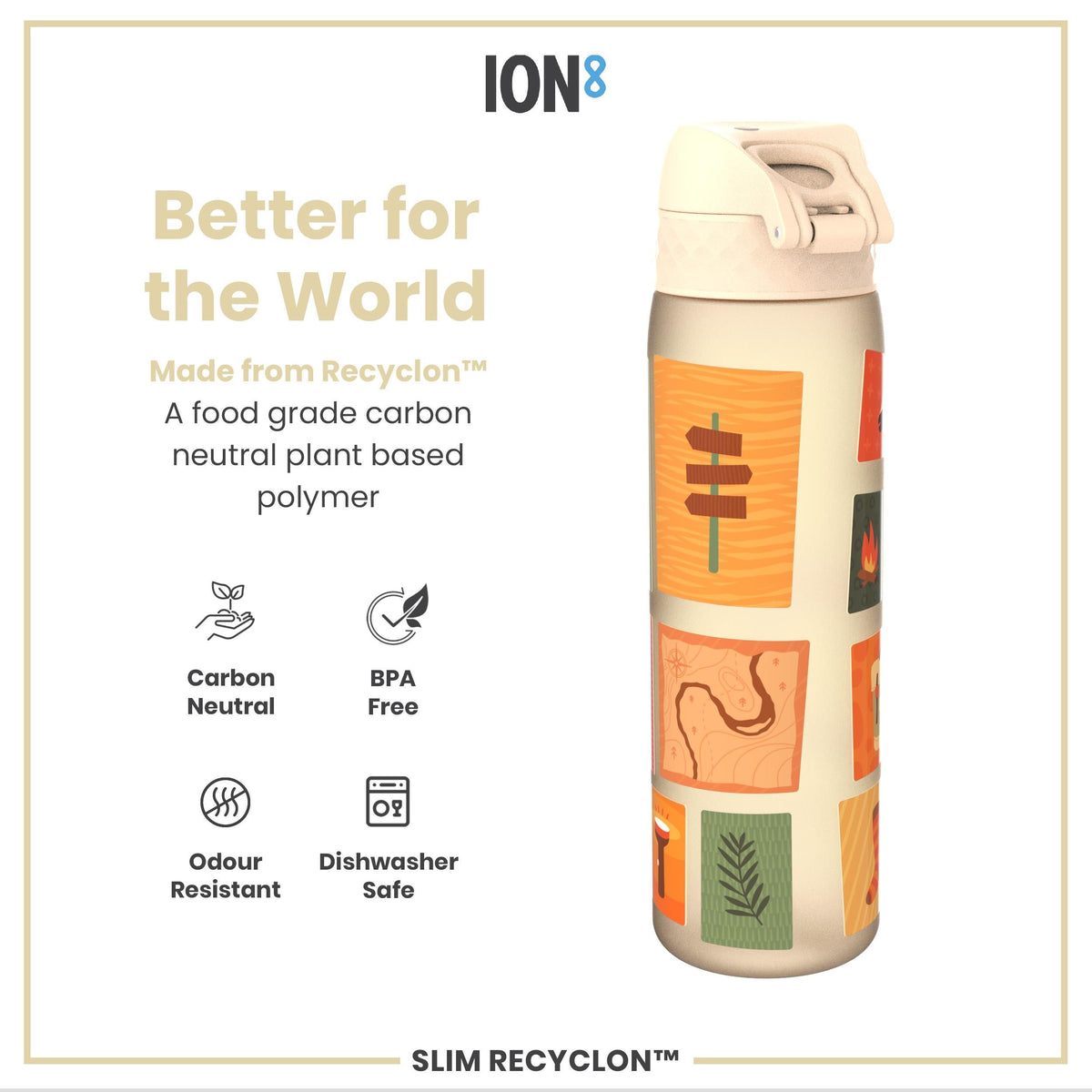 Recyclon Wasserflasche, Camping-Design, 500 ml