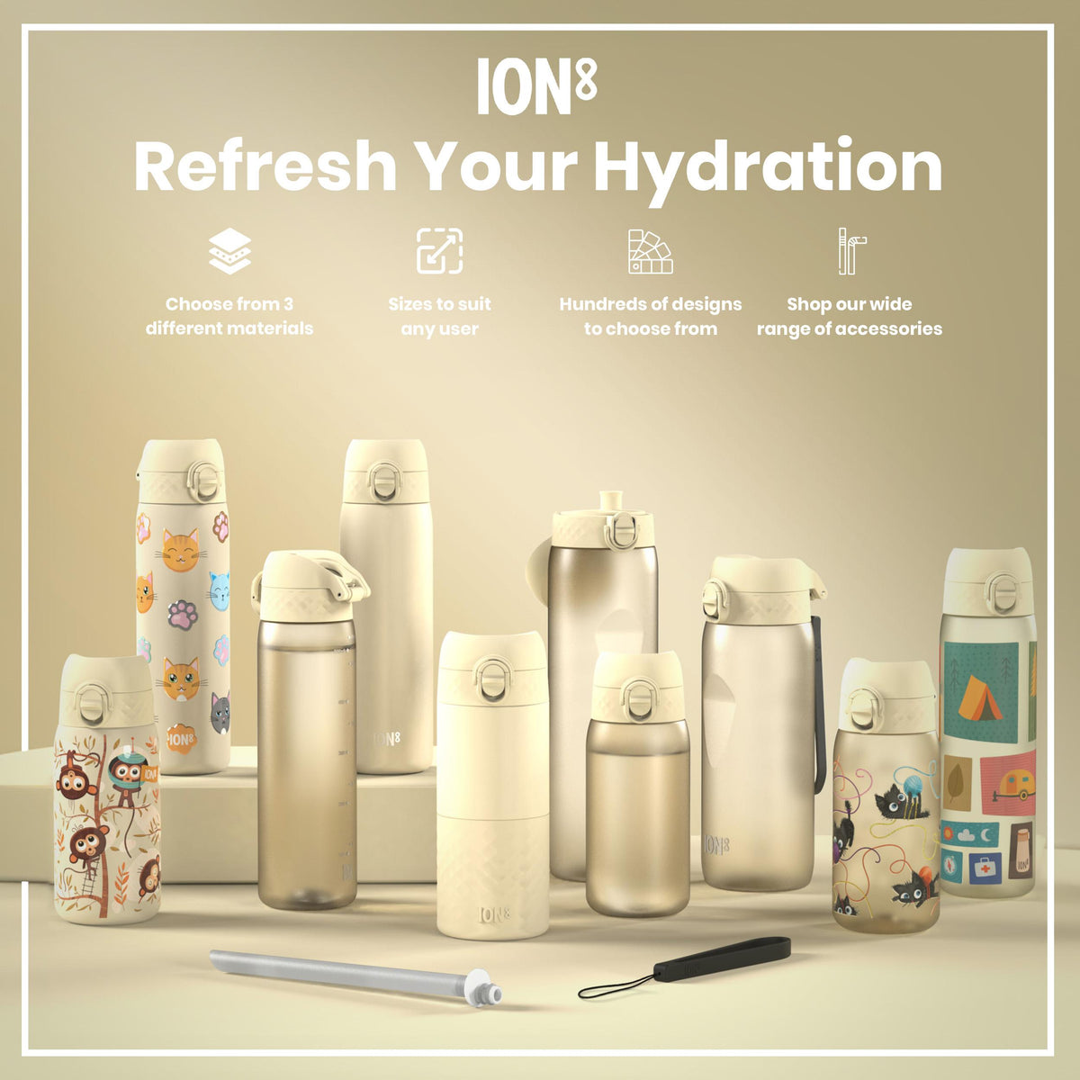 Recyclon Wasserflasche, Camping-Design, 500 ml