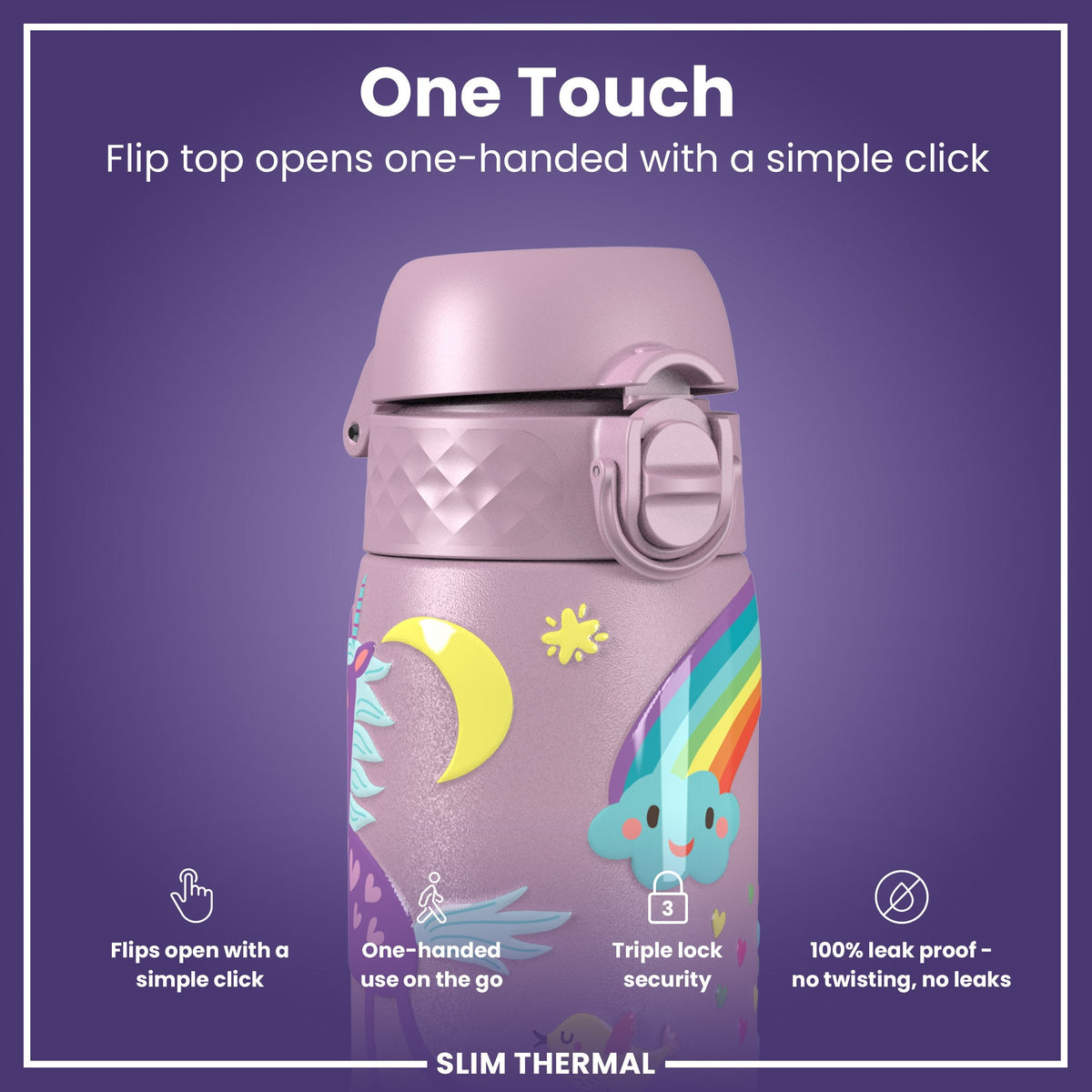 Isolierte Edelstahl-Wasserflasche, Einhörner, 500 ml