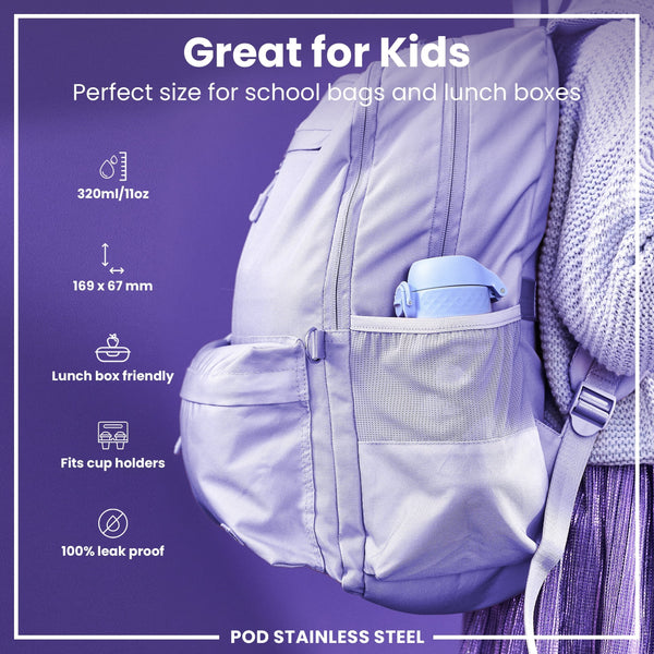 Isolierte Edelstahl-Wasserflasche, Igelmotiv, 320 ml