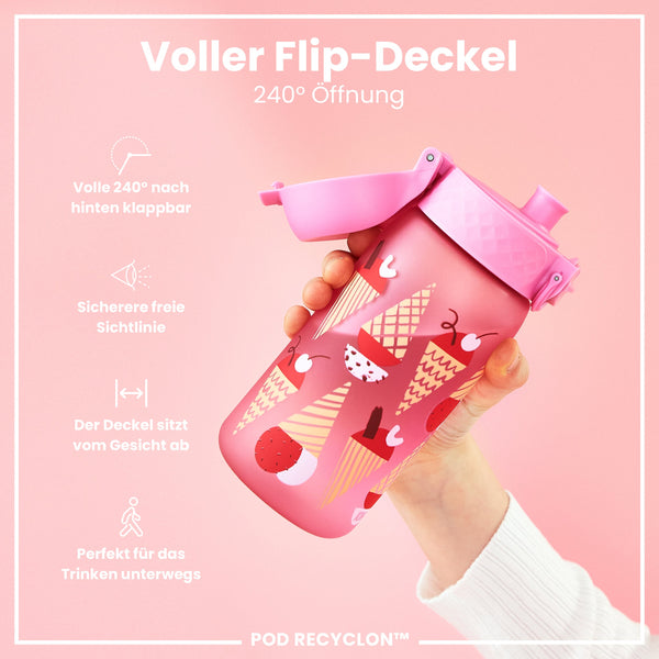 Recyclon Wasserflasche, Eiscreme-Design, 350 ml