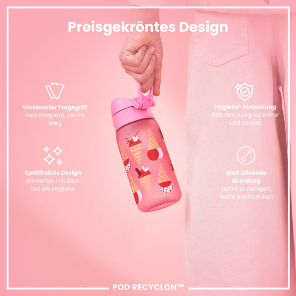 Recyclon Wasserflasche, Eiscreme-Design, 350 ml