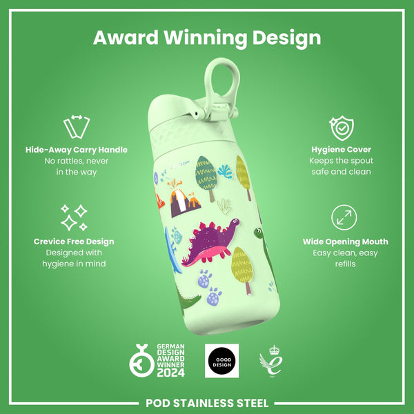 Isolierte Edelstahl-Wasserflasche, Dinosaurier, 320 ml