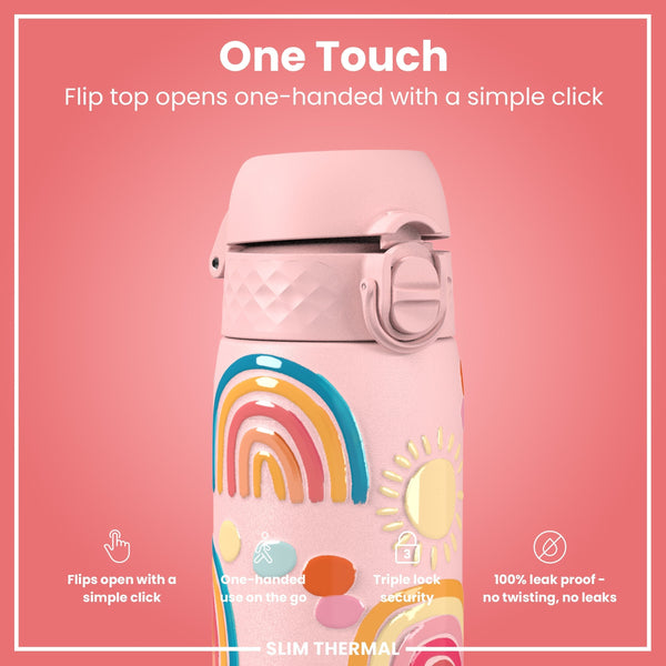 Isolierte Edelstahl-Wasserflasche, Regenbogen, 500 ml