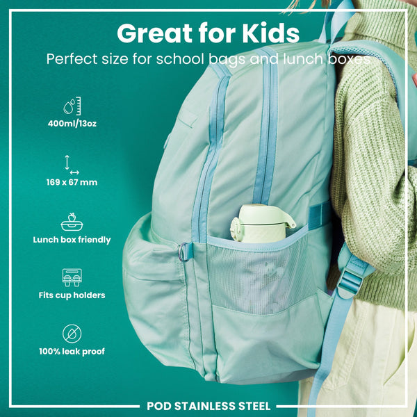 Leichte Edelstahl-Wasserflasche, Panda, 400 ml