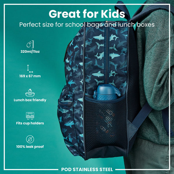 Isolierte Edelstahl-Wasserflasche, Weltraumdesign, 320 ml