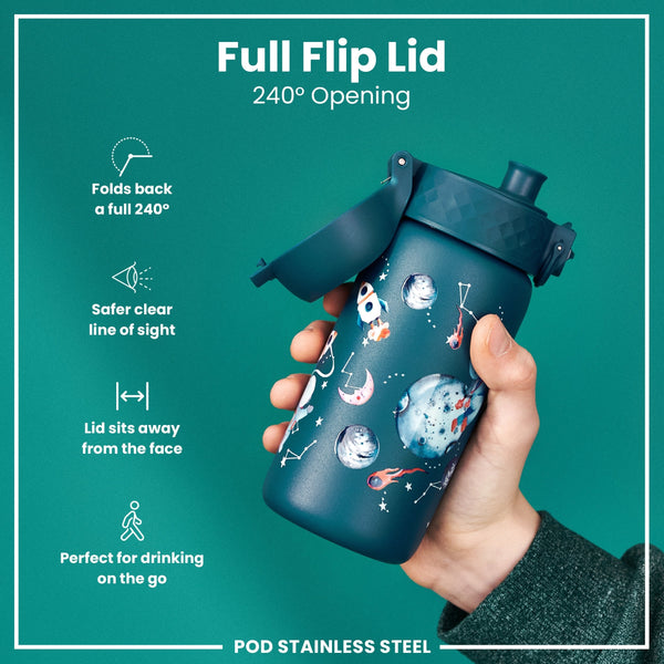 Isolierte Edelstahl-Wasserflasche, Weltraumdesign, 320 ml