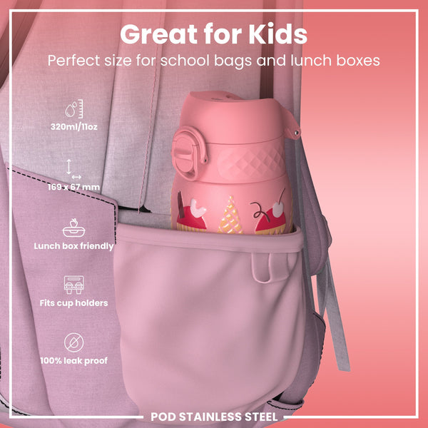 Isolierte Edelstahl-Wasserflasche, Eiscreme, 320 ml