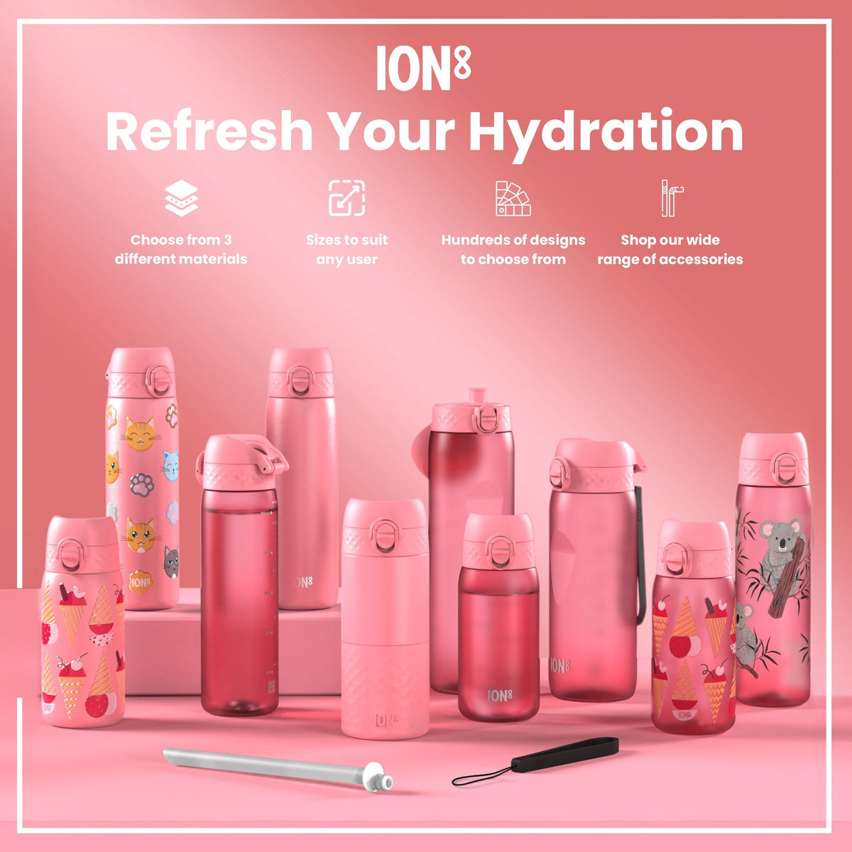 Leichte Edelstahl-Wasserflasche, Marienkäfer, 400 ml