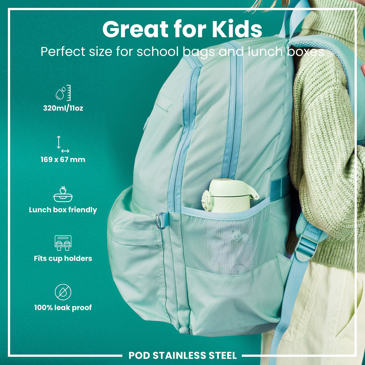 Isolierte Edelstahl-Wasserflasche, Panda, 320 ml