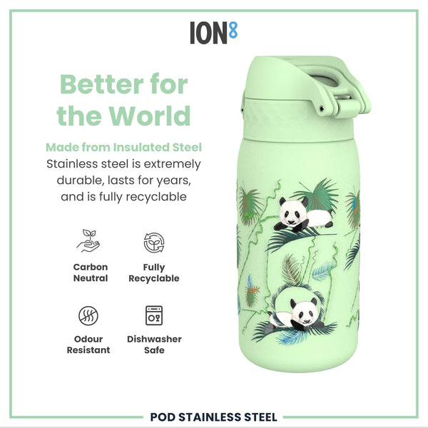 Isolierte Edelstahl-Wasserflasche, Panda, 320 ml