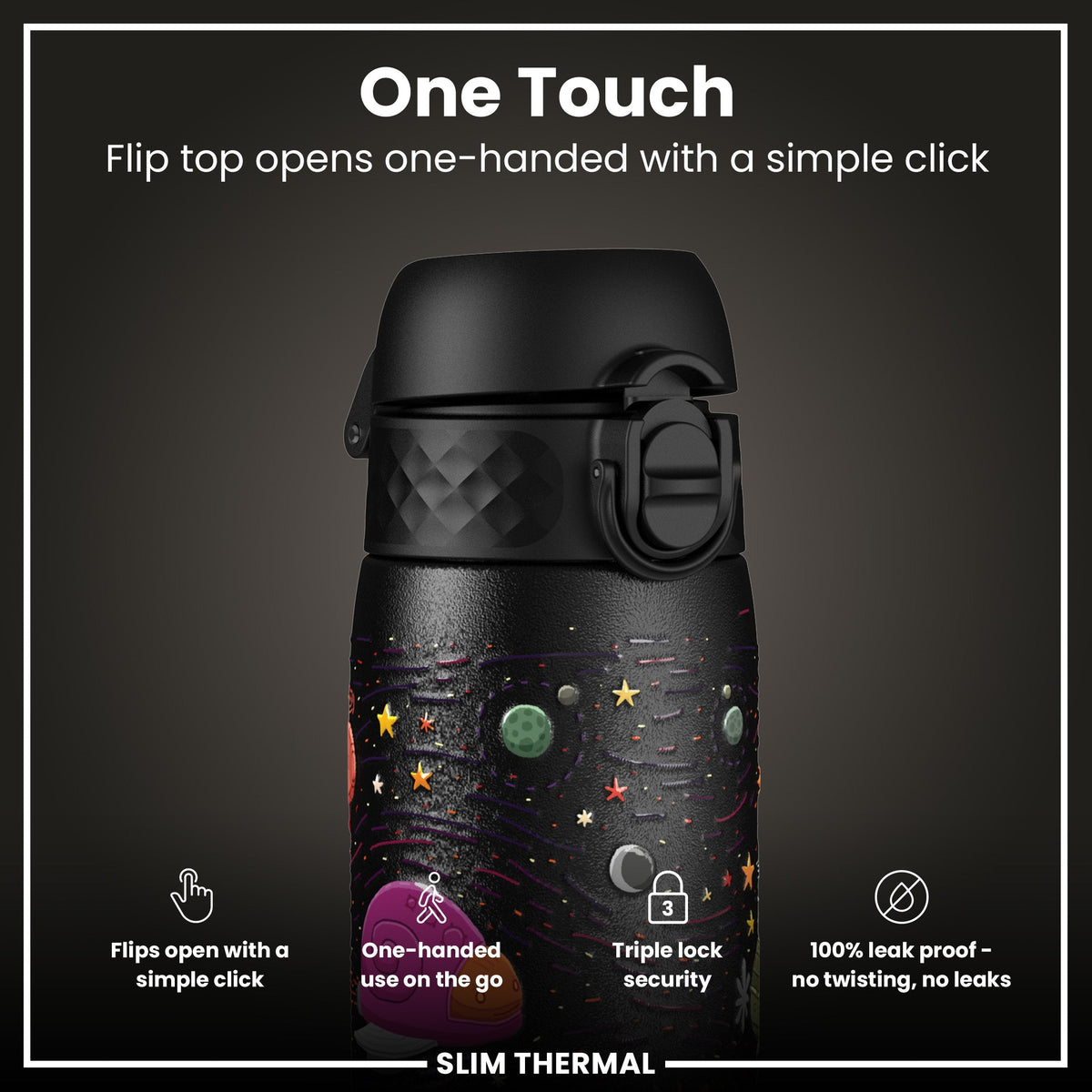 Isolierte Edelstahl-Wasserflasche, Raumschiffe, 500 ml