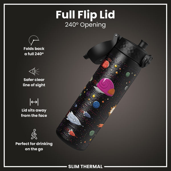 Isolierte Edelstahl-Wasserflasche, Raumschiffe, 500 ml