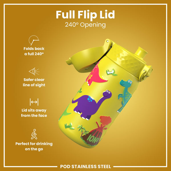 Leichte Edelstahl-Wasserflasche, Dinosaurier, 400 ml