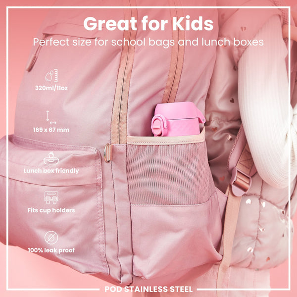 Isolierte Edelstahl-Wasserflasche, Marienkäfermotiv, 320 ml