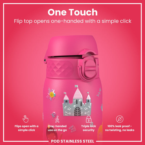 Isolierte Edelstahl-Wasserflasche, Prinzessinnenmotiv, 320 ml