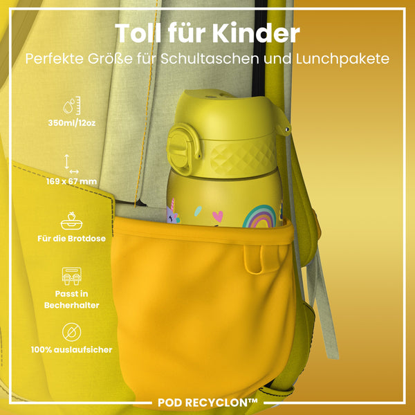 Recyclon Wasserflasche, Gelbe Einhorn, 350 ml