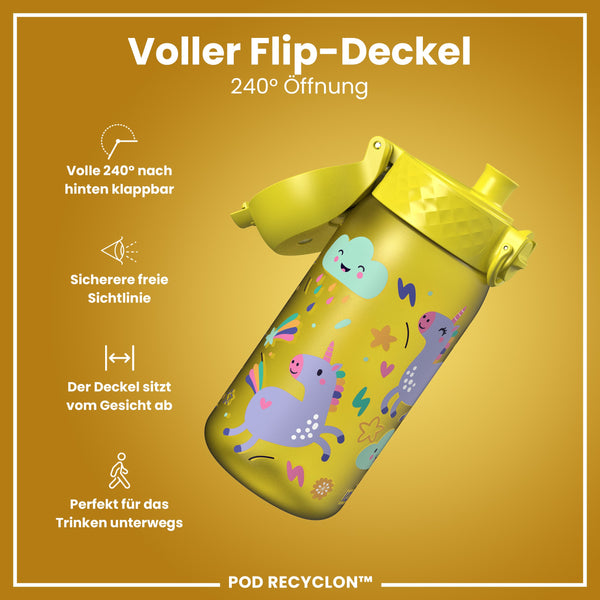 Recyclon Wasserflasche, Gelbe Einhorn, 350 ml