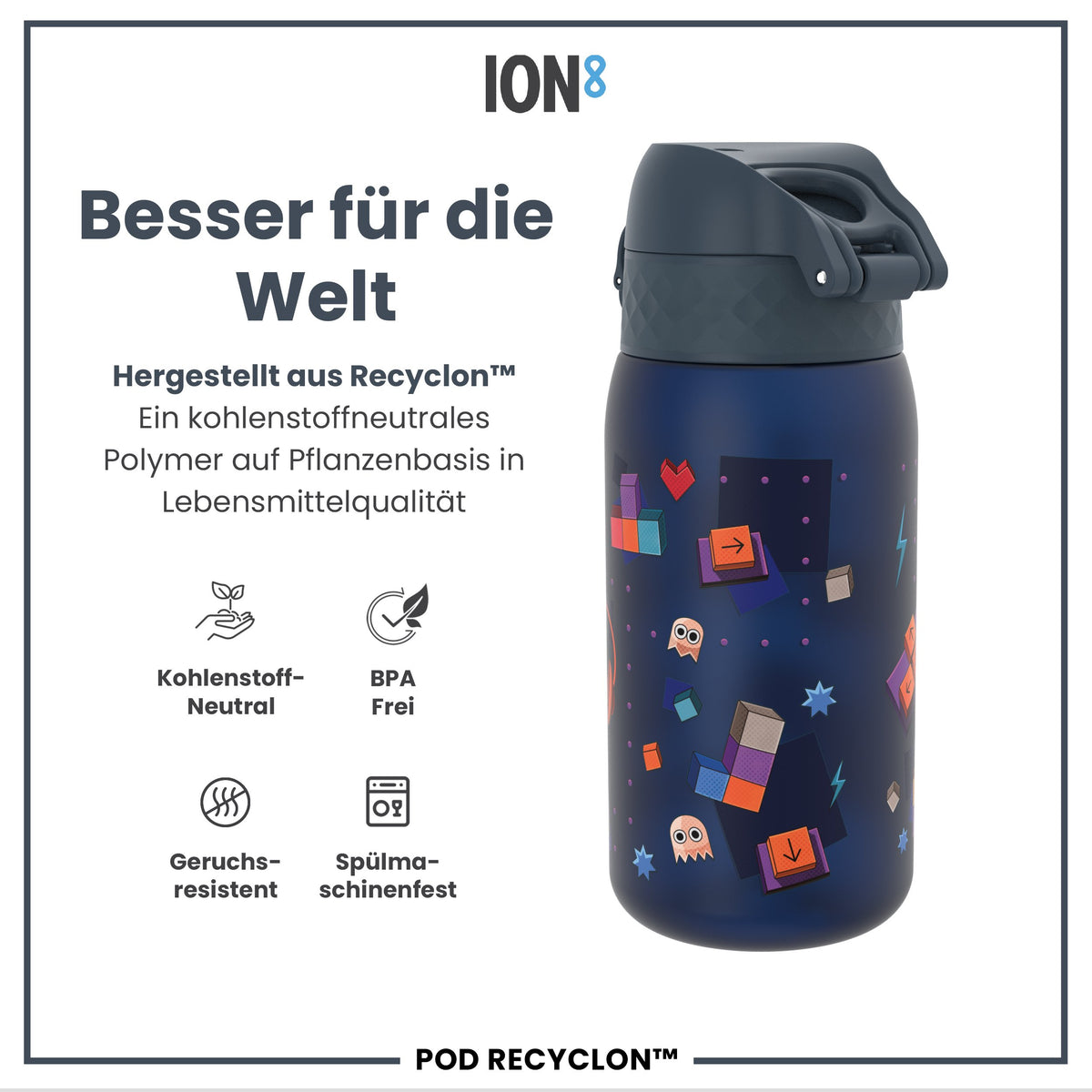 Recyclon Wasserflasche, Gamer, 350 ml