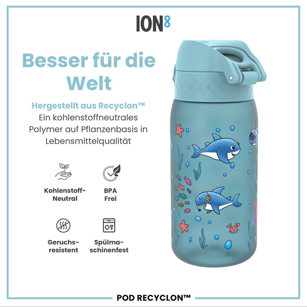 Recyclon Wasserflasche, Haie, 350 ml