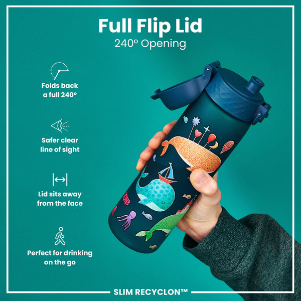 Recyclon Wasserflasche, Wale, 500 ml