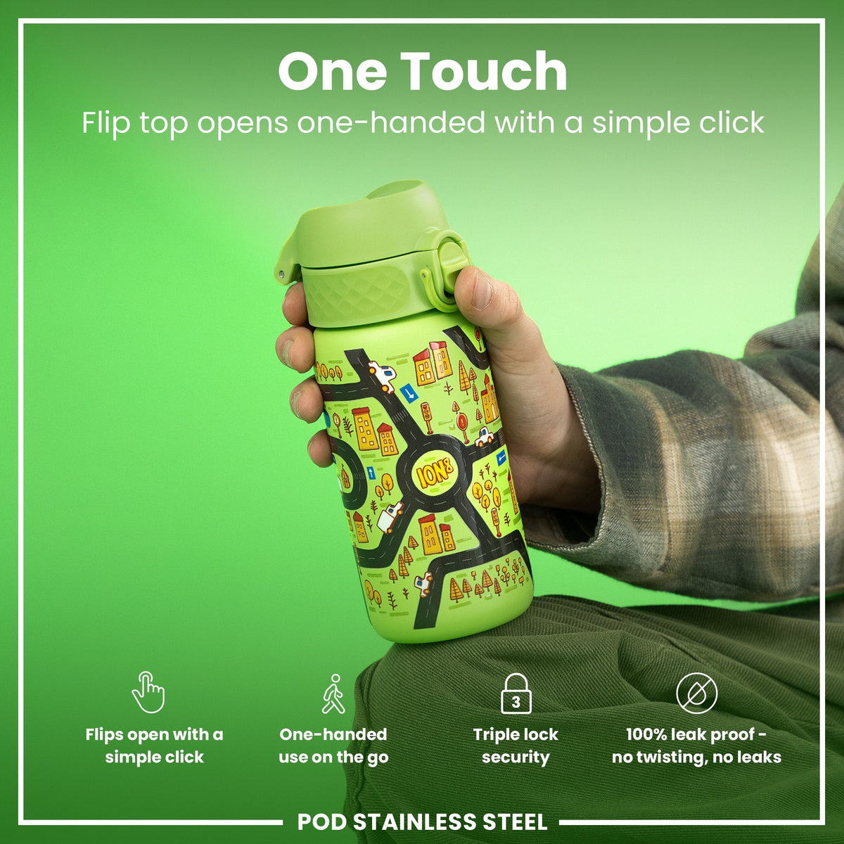 Leichte Edelstahl-Wasserflasche, Autos, 400 ml