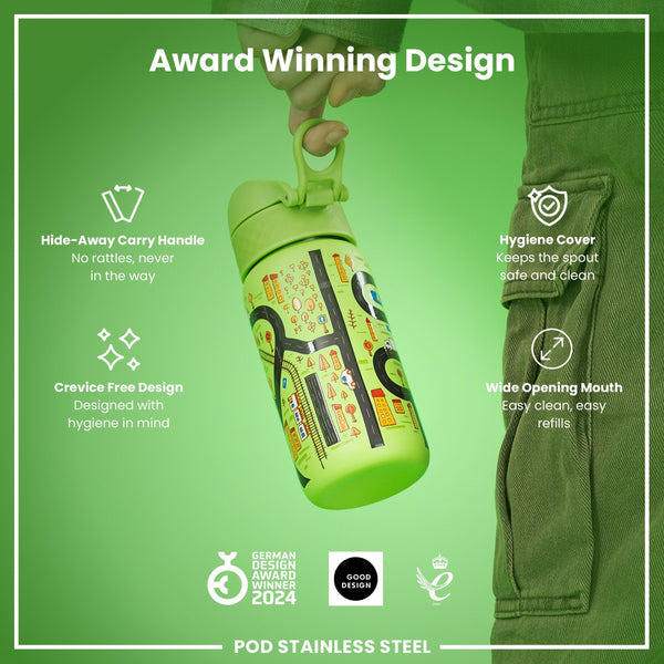 Leichte Edelstahl-Wasserflasche, Autos, 400 ml