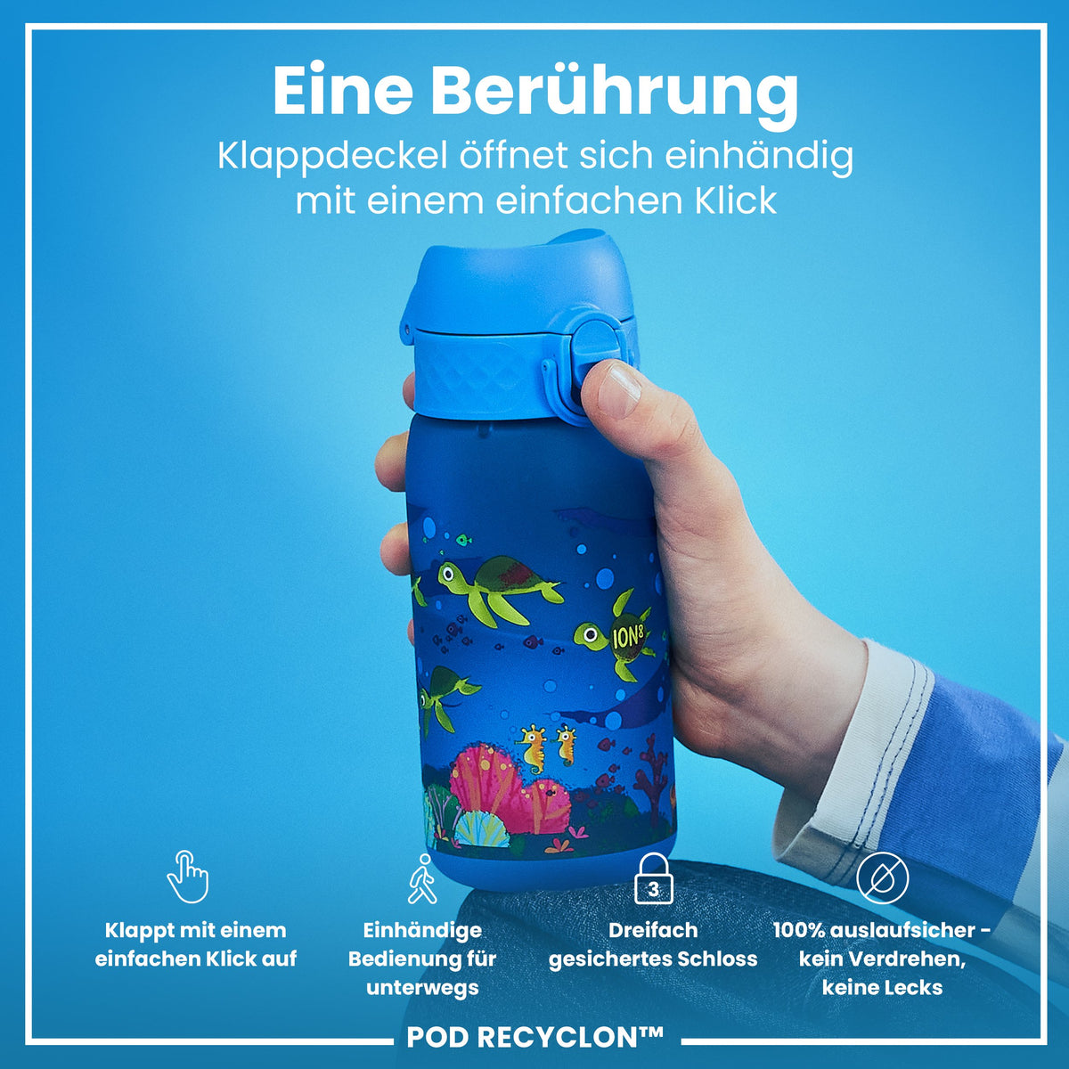 Recyclon Wasserflasche, Meeresschildkröte, 350 ml