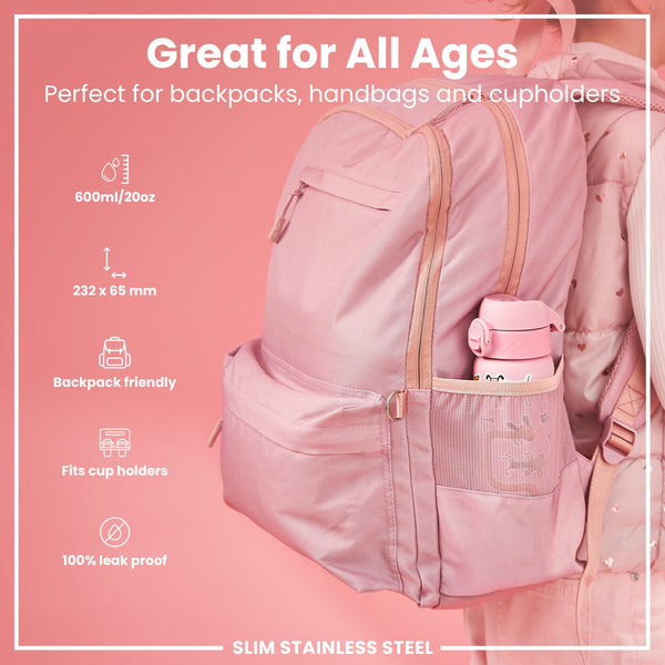 Leichte Edelstahl-Wasserflasche, Hunde, 600 ml