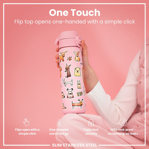 Leichte Edelstahl-Wasserflasche, Hunde, 600 ml