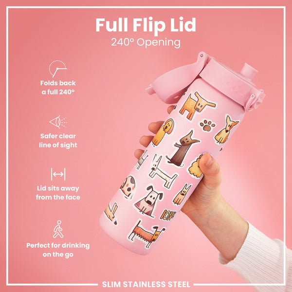 Leichte Edelstahl-Wasserflasche, Hunde, 600 ml