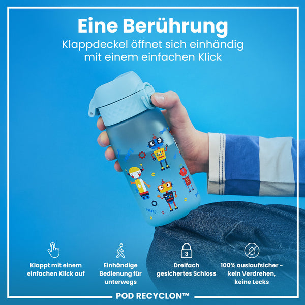 Recyclon Wasserflasche, Roboter, 350 ml