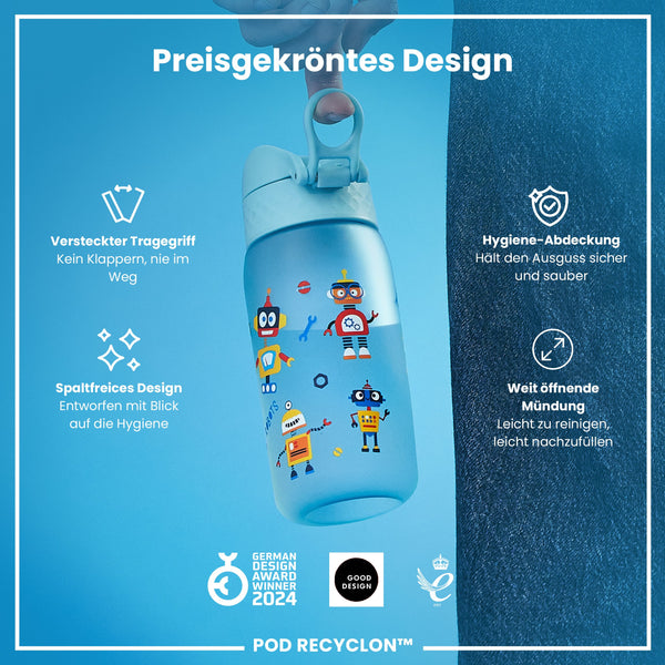 Recyclon Wasserflasche, Roboter, 350 ml