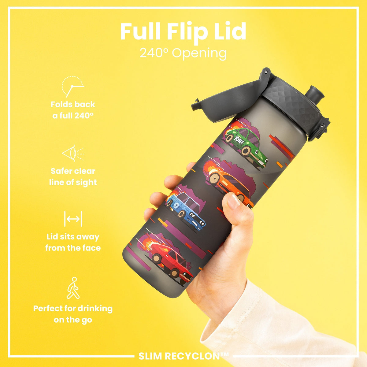 Recyclon Wasserflasche, Sportwagen, 500 ml