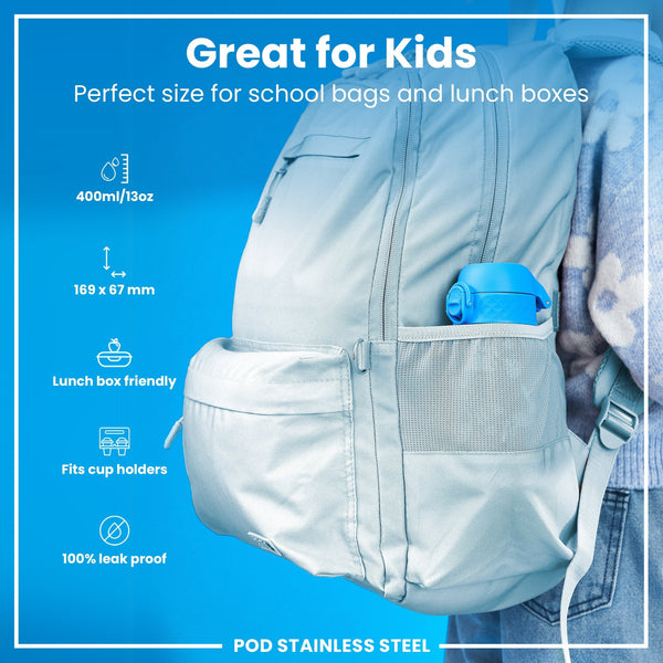 Leichte Edelstahl-Wasserflasche, Flamingos, 400 ml