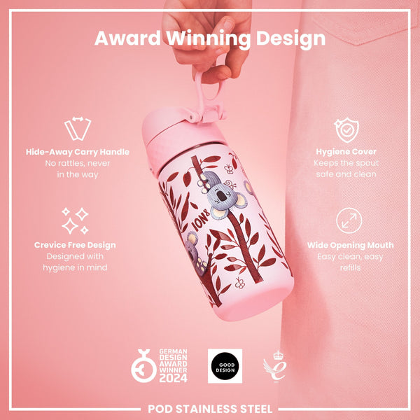 Leichte Edelstahl-Wasserflasche, Koalas, 400 ml