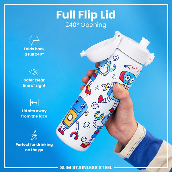 Leichte Edelstahl-Wasserflasche, Roboter, 600 ml