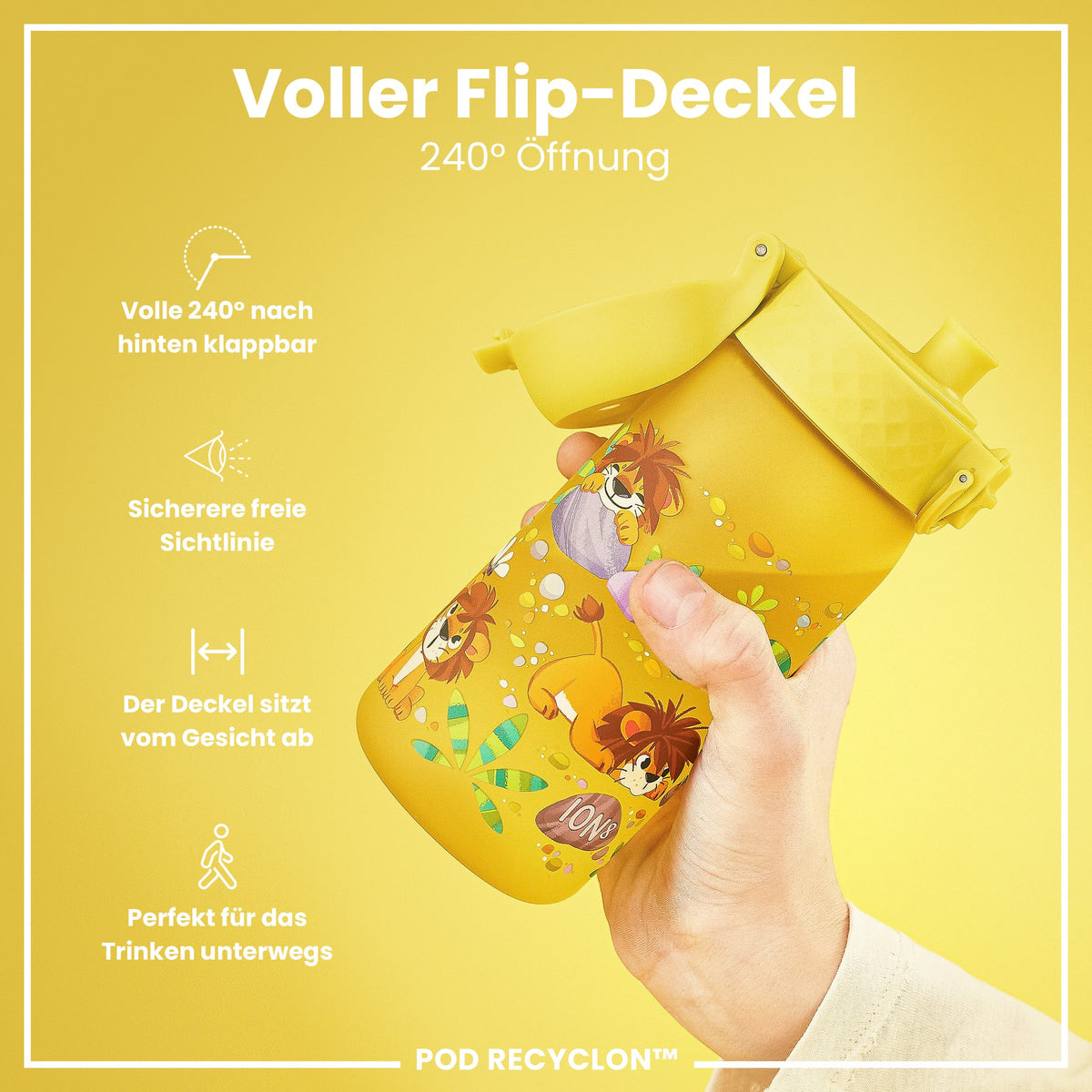 Recyclon Wasserflasche, Baby Lions, 350 ml