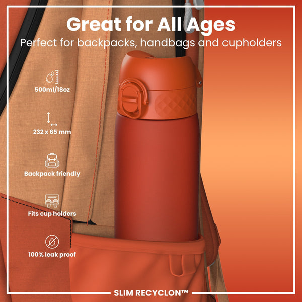 Recyclon Wasserflasche, Herzorange, 500 ml